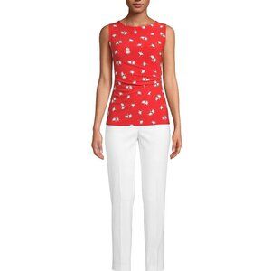 Anne Klein Side Twist Top Poppy Combo